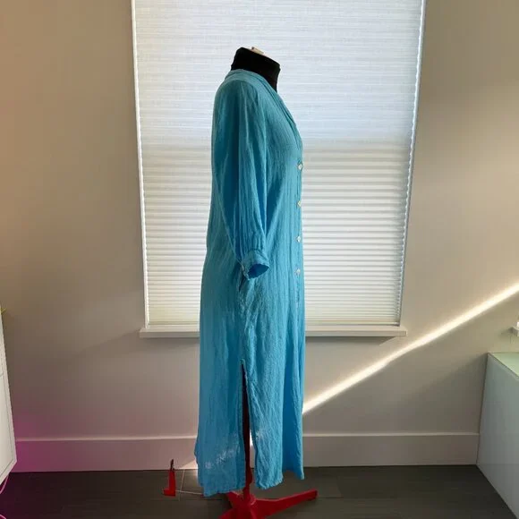 ZARA 100% Linen Button-Front Midi Dress – Size S - Picture 3 of 6